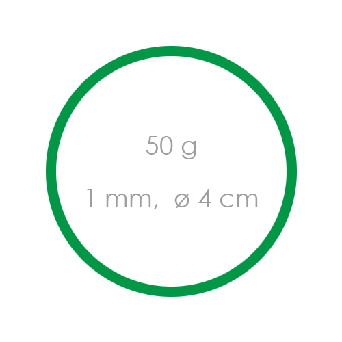 Gumičky zelené slabé (1 mm, O 4 cm) [50 g] - Dorikori.sk